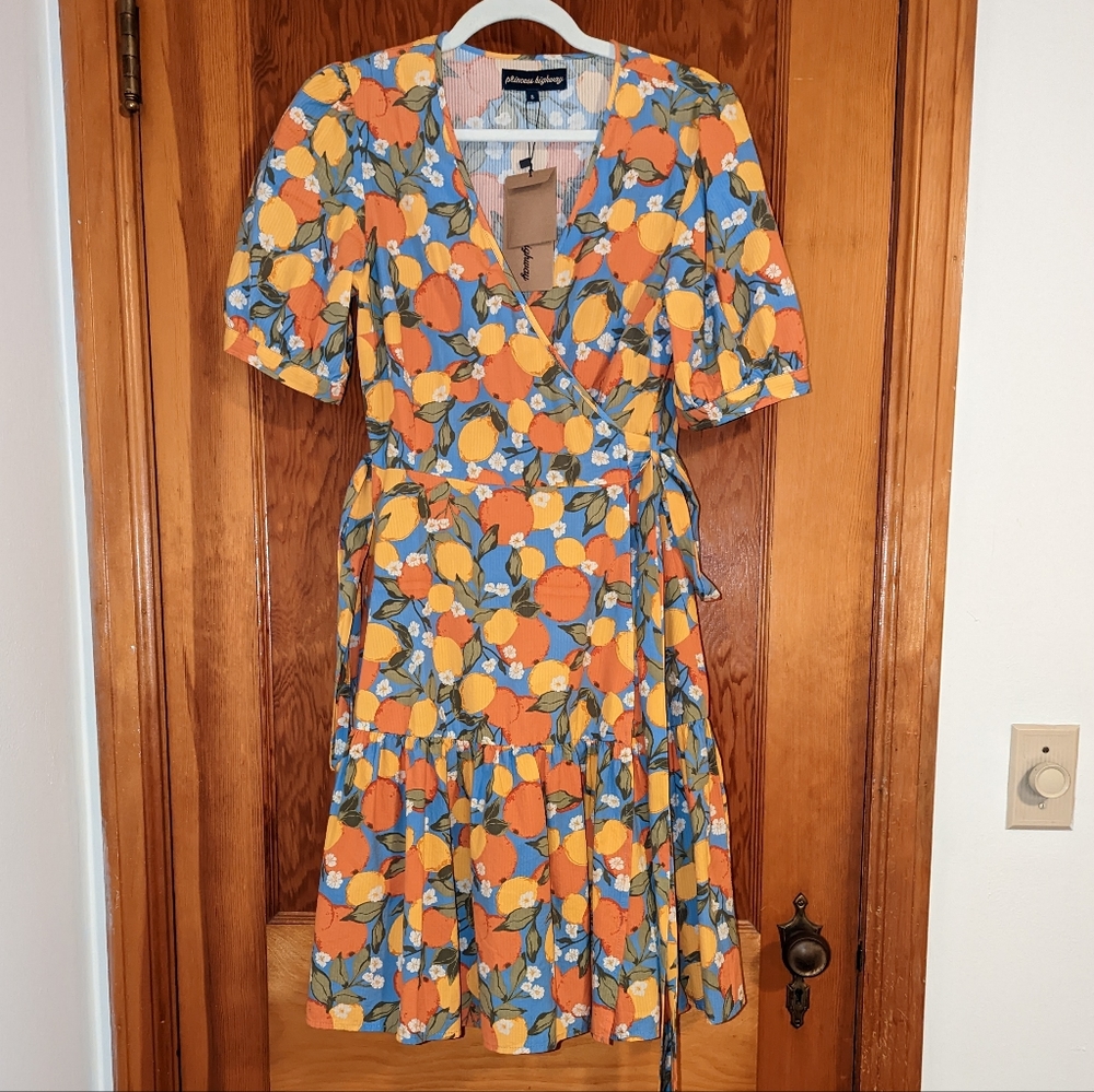 Princess Highway Citrus Floral Wrap Dress
